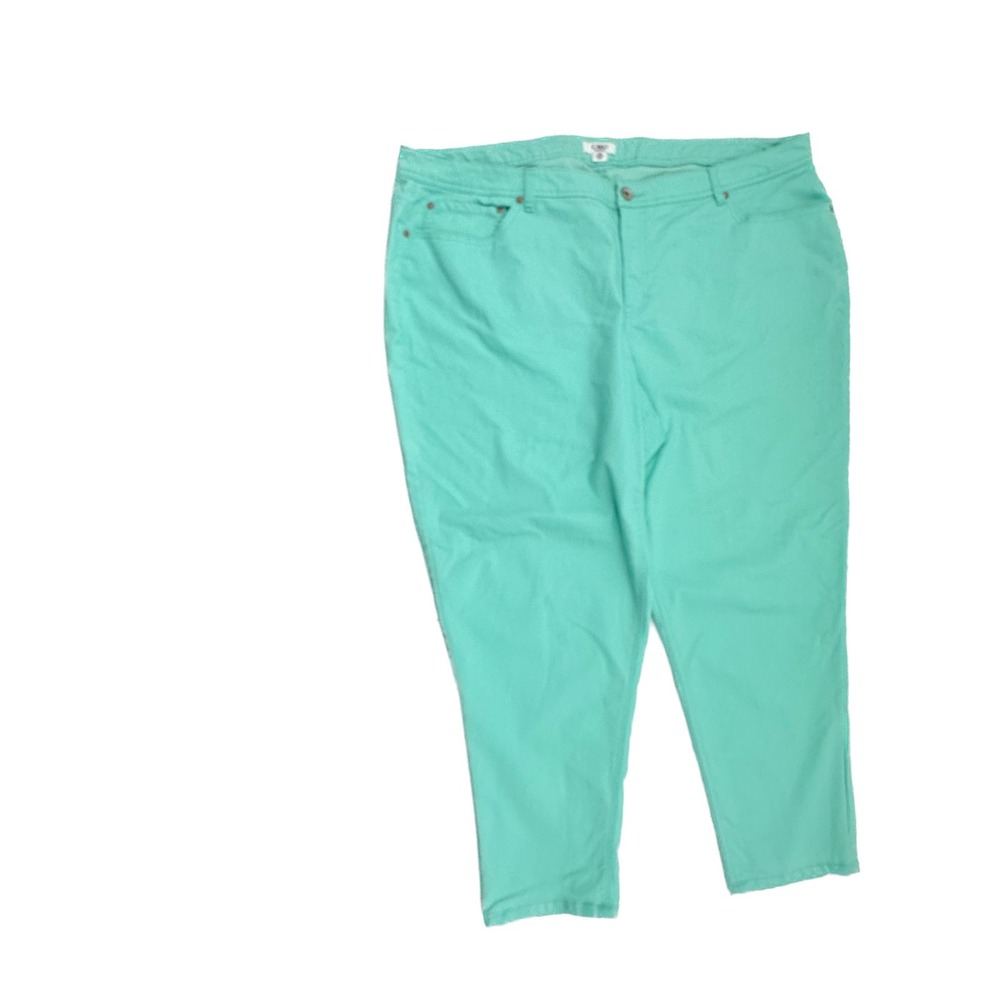 Cato Woman Mint‎ Green Stretch Twill Pants Plus Size 26W Teal 5 Pocket Casual